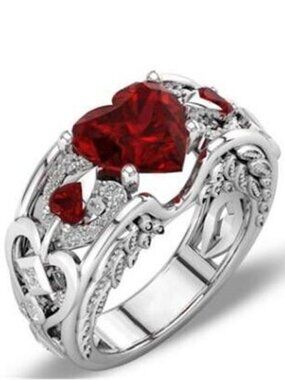 Classic 5 Color Authentic 925 Sterling Silver Ring Multicolor Love Heart Zircon